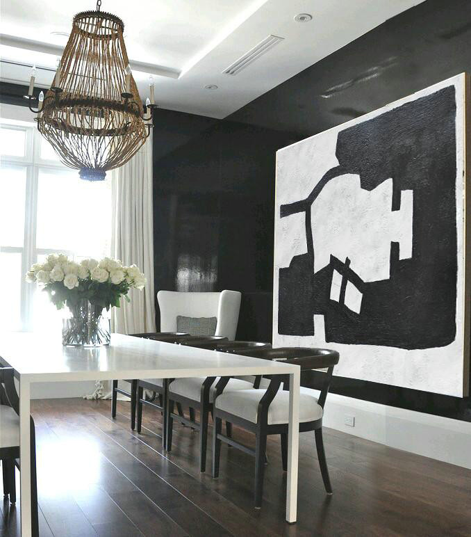 Large Living Room Wall Decor,Oversized Horizontal Minimal Art On Canvas - Modern Art Abstract Painting